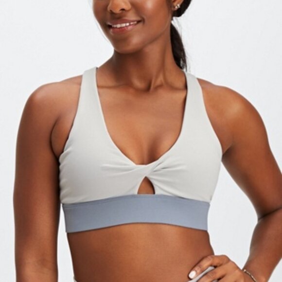 Fabletics Oasis Twist Medium Impact Sports Bra Grey Sz XL - Picture 1 of 8